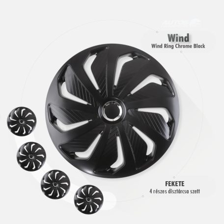 16" DÍSZTÁRCSA WIND RC FEKETE, 4db