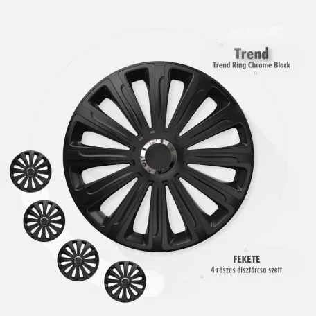 16" DÍSZTÁRCSA TREND RC FEKETE, 4db