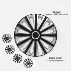 16" DÍSZTÁRCSA TREND RC FEKETE-EZÜST, 4db