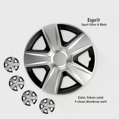 16" DÍSZTÁRCSA ESPRIT EZÜST-FEKETE, 4db