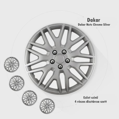 14" DÍSZTÁRCSA DAKAR NC EZÜST, 4db