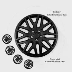 15" DÍSZTÁRCSA DAKAR NC FEKETE, 4db