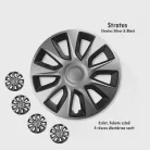 15" DÍSZTÁRCSA STRATOS EZÜST-FEKETE, 4db
