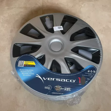 15" DÍSZTÁRCSA STRATOS EZÜST-FEKETE, 4db