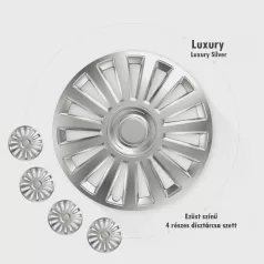 16" DÍSZTÁRCSA LUXURY EZÜST, 4db