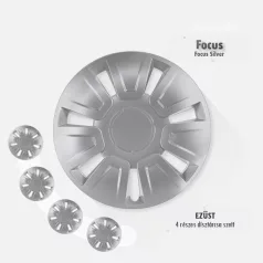 13" DÍSZTÁRCSA FOCUS EZÜST, 4db