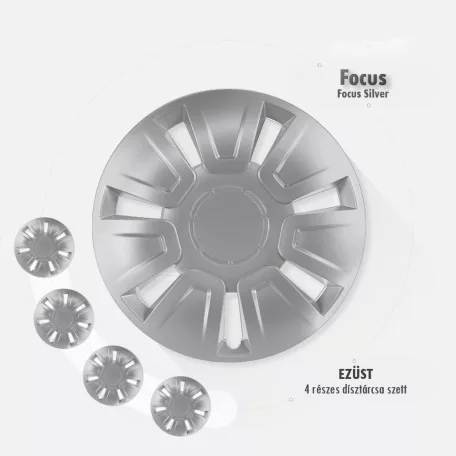 13" DÍSZTÁRCSA FOCUS EZÜST, 4db