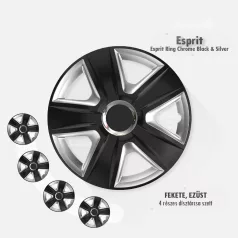 16" DÍSZTÁRCSA ESPRIT RC FEKETE-EZÜST, 4db