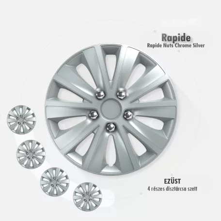 13" DÍSZTÁRCSA RAPIDE NC EZÜST, 4db