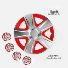 16" DÍSZTÁRCSA ESPRIT EZÜST-PIROS, 4db